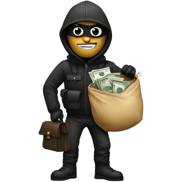 Robber with bag of cash emoji
