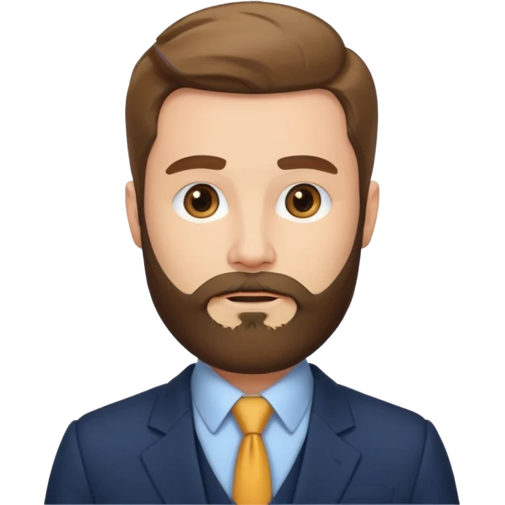 suit man,beard,different suit color,expression. emoji