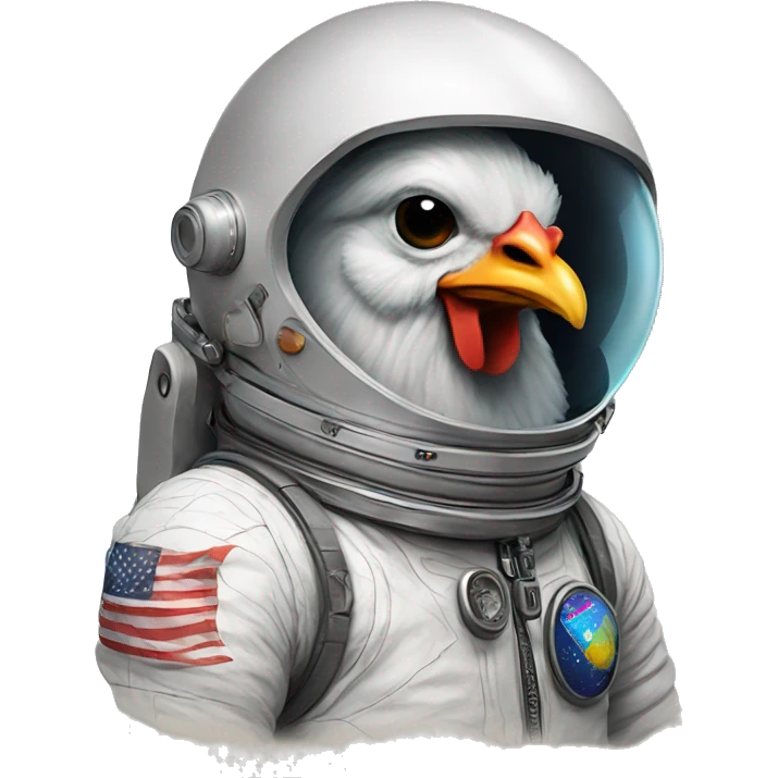 sketched chicken astronaut emoji