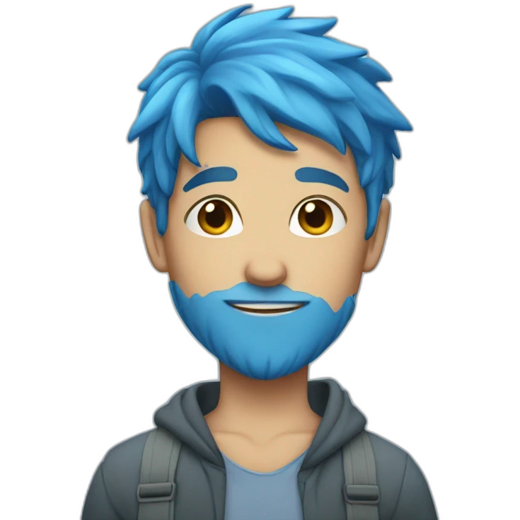 Boy with blue hair emoji