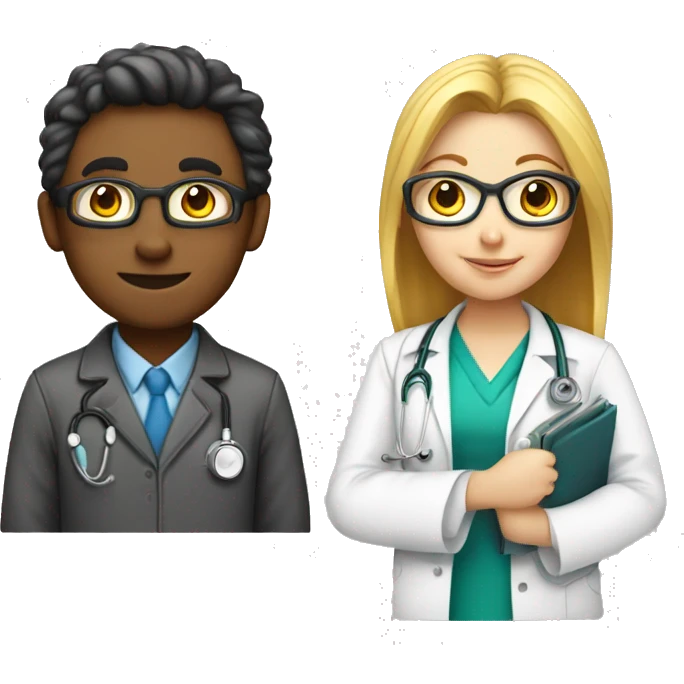 Engineer student boy and doctor student girl  emoji