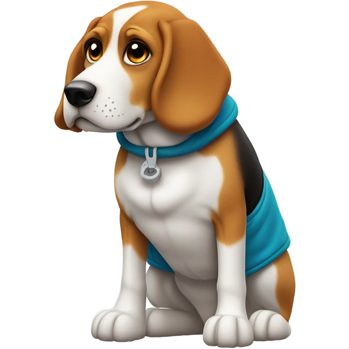 Cold Beagle in winter clothes emoji