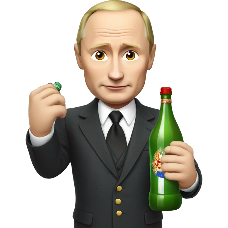 Putin holding bottle emoji