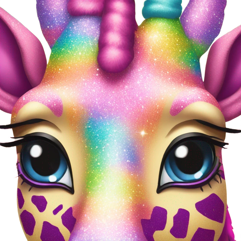 Lisa frank glitter giraffe with eyelashes emoji