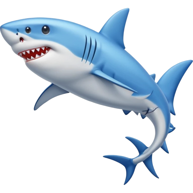 Shark with legs wearing blue shoes emoji