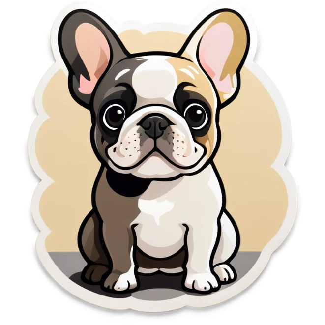 White black and beige frenchie emoji