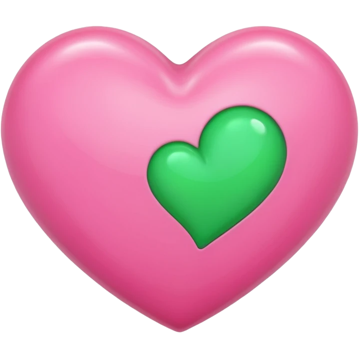 Pink heart with smaller green heart emoji