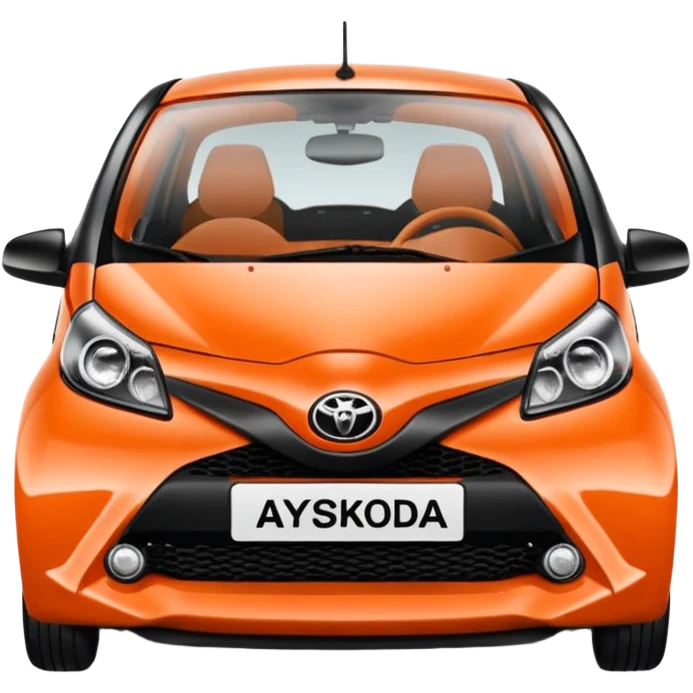 Make an emoji of an orange Toyota aygo that says “when I grow up I want to be a ŠKODA” emoji