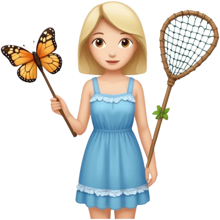 woman holding butterfly net emoji