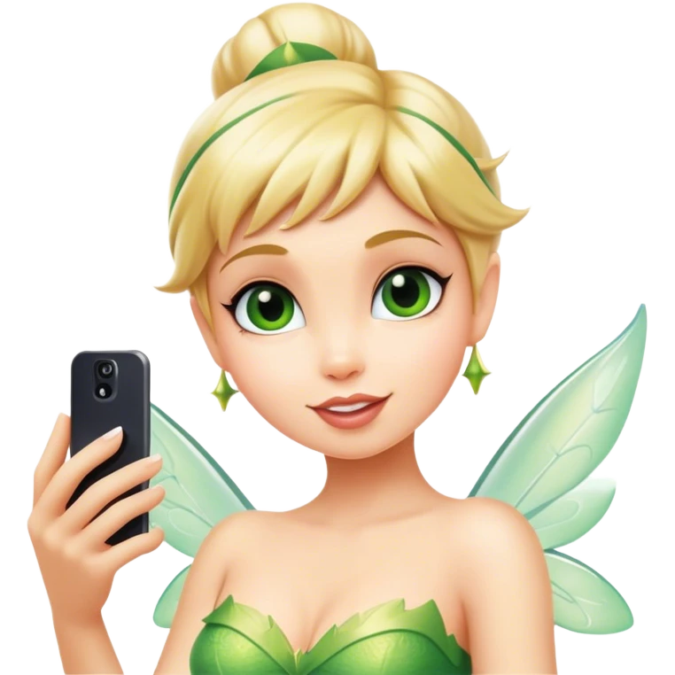 Tinker bell with selfie emoji