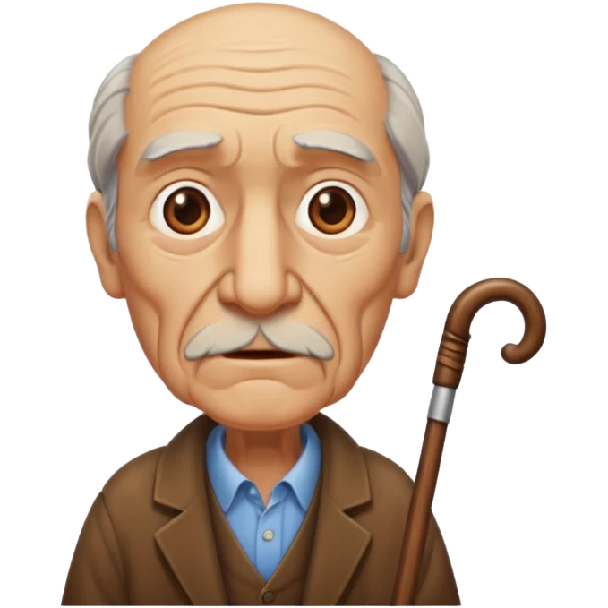Tall brown old man with a cane  emoji