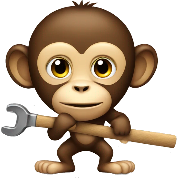 Monkey with tool emoji