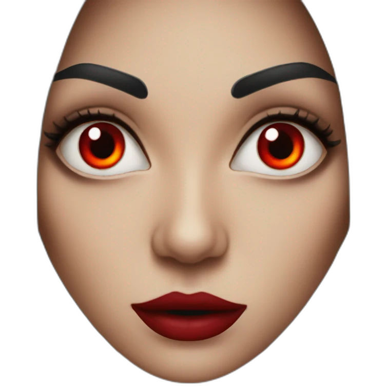 realistic dracula woman red eyes emoji