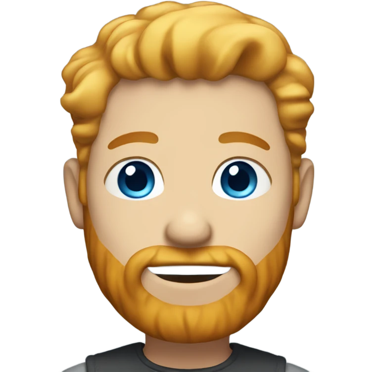 Man with blonde hair, blue eyes and ginger beard emoji