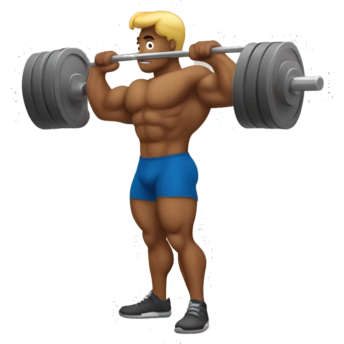 Bodybuilder lifting a barbell emoji