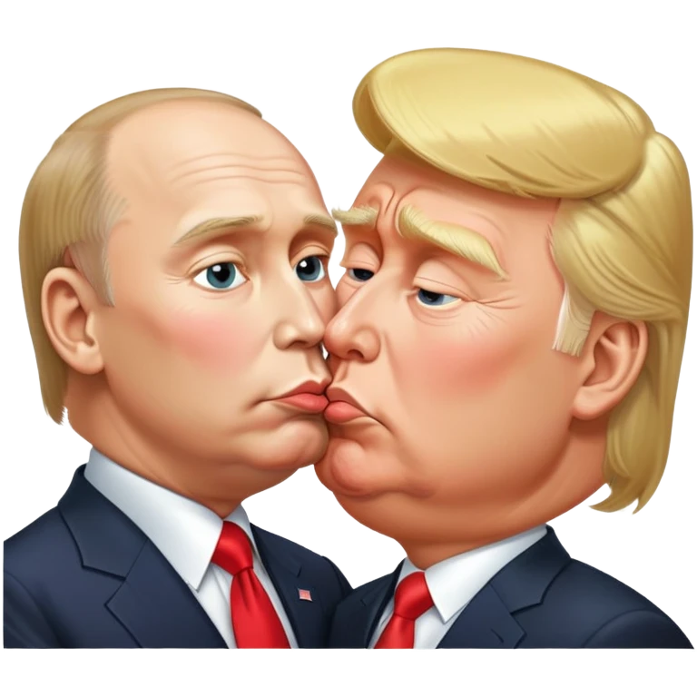 Donald trump kissing Putin emoji