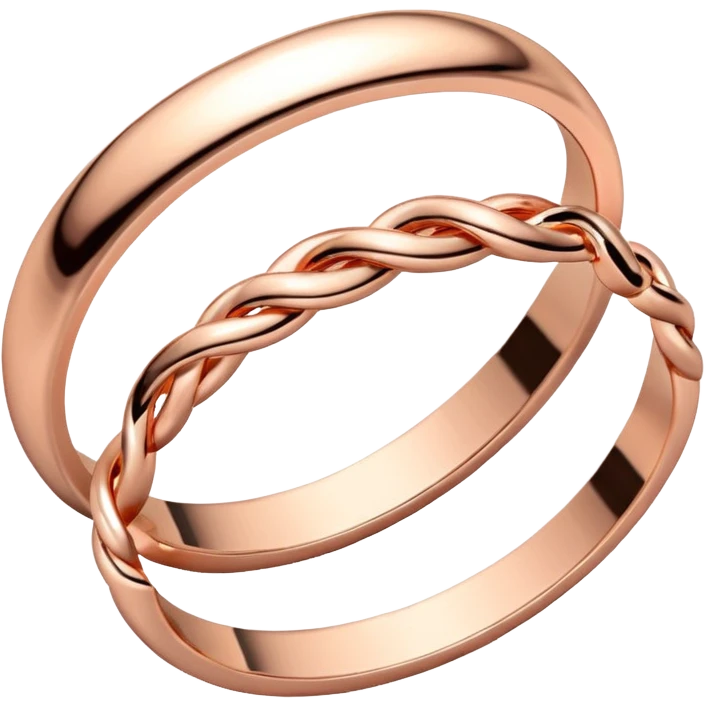 two rose gold rings entwined emoji