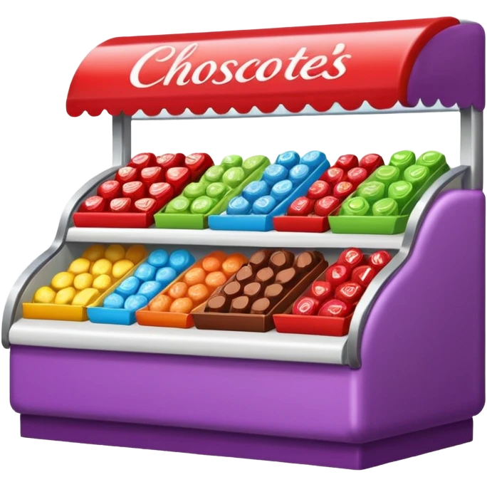 supermarket stand with chocolates and sweets emoji
