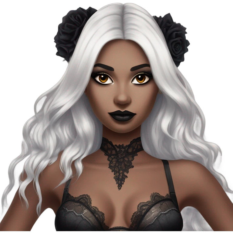 Hyper Realistic Goth victoria secret model emoji