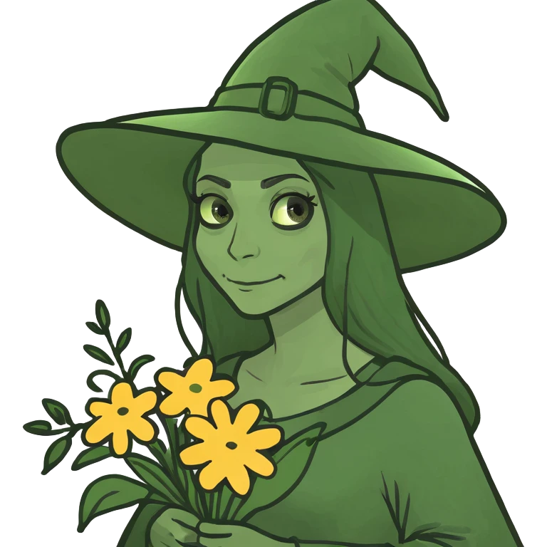 Witch with flowers emoji