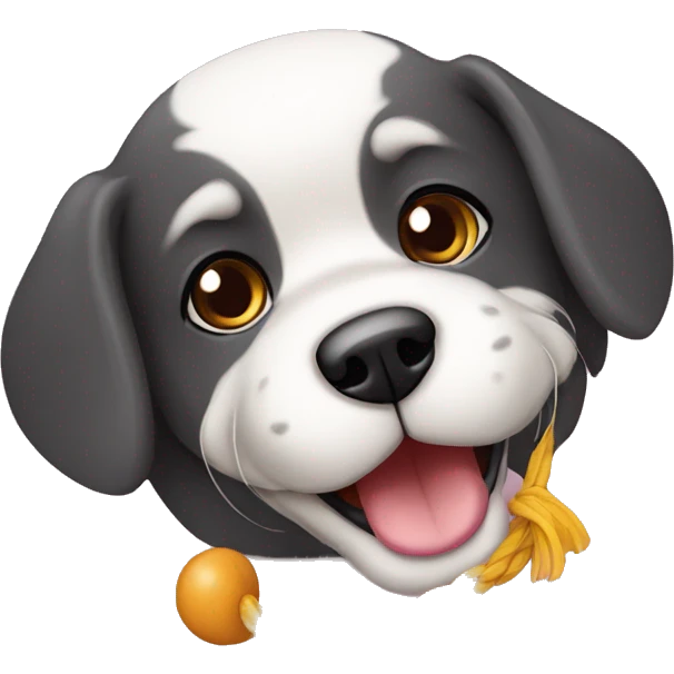 Cachorro com brinquedo  emoji