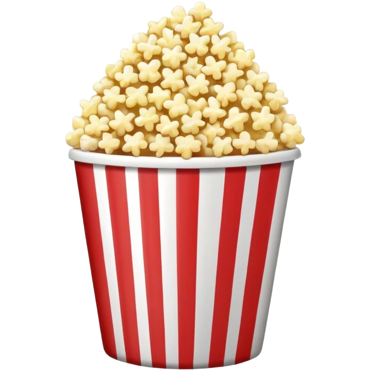 Popcorn in a striped cup with a TV emoji