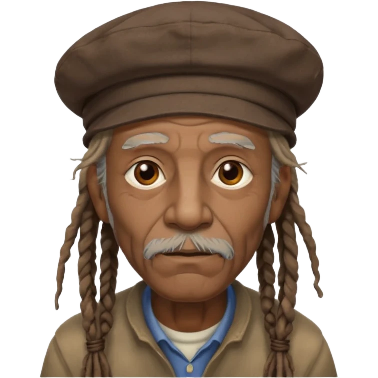dreadlocks old man, cap hat emoji