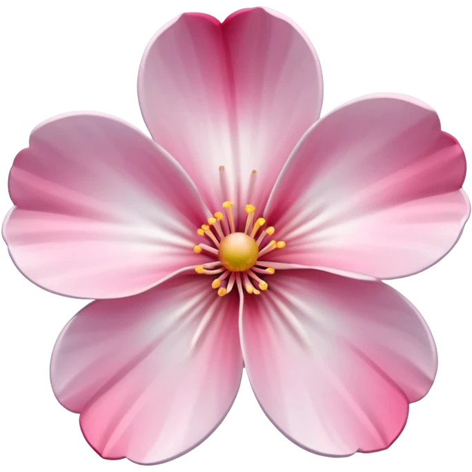 a perfect white and pink gradient sakura flower emoji