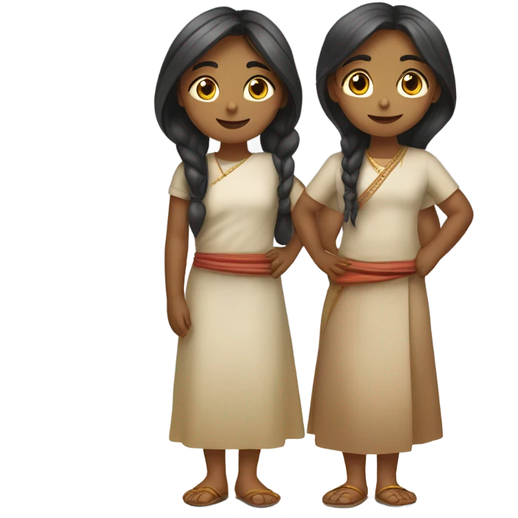 3 indian girls standing straight uniterested emoji