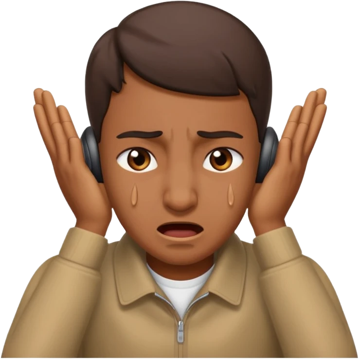 person covering ears, wincing in pain because the sound is terribly loud emoji