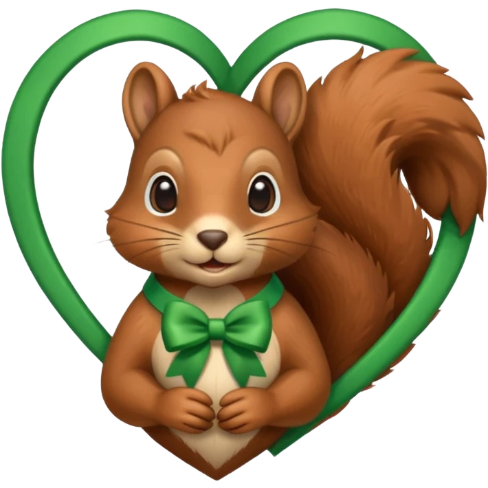 Squirrel in a heart with a green ribbon emoji