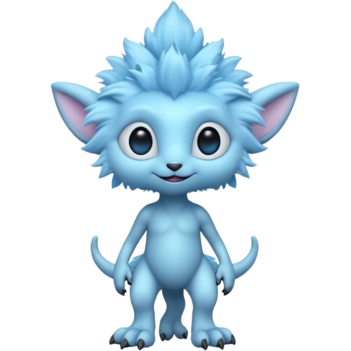 full body cute humanoid peacefull alien furry with 6 legs and eye stalks stands upright and looks intelligent emoji