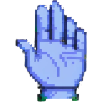 hand waving pixel art emoji