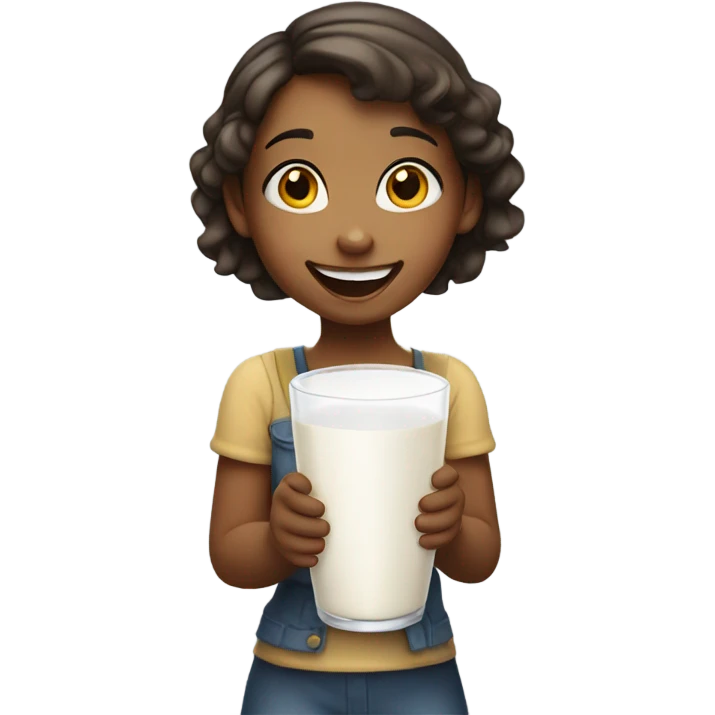 Girl with milk emoji