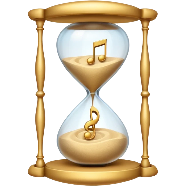 hourglass with a music note inside emoji