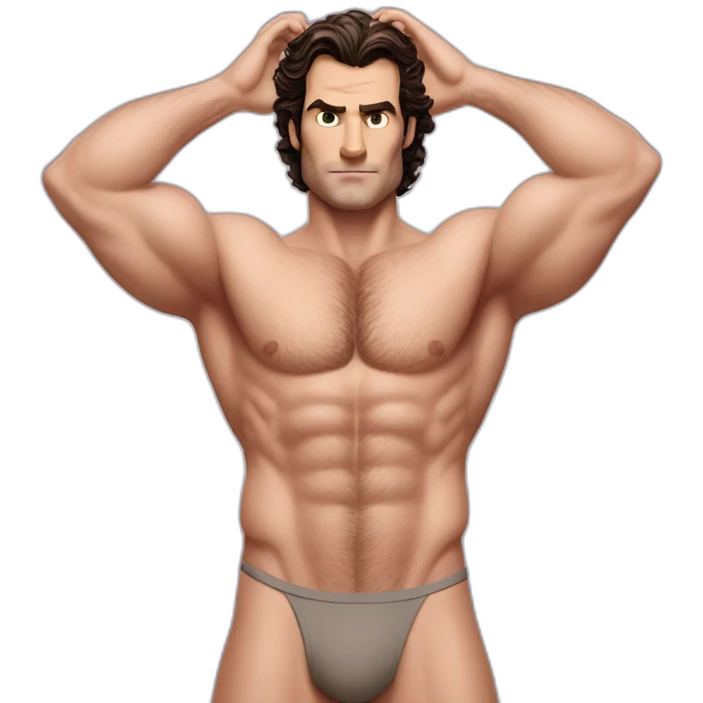 Henry Cavil hairy whole body men's health cover emoji