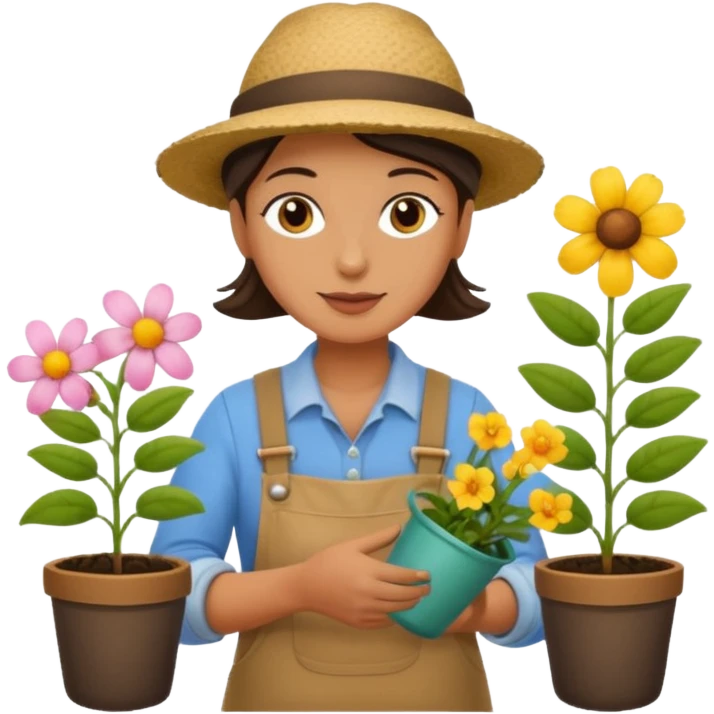 jardinier qui plante des fleurs emoji
