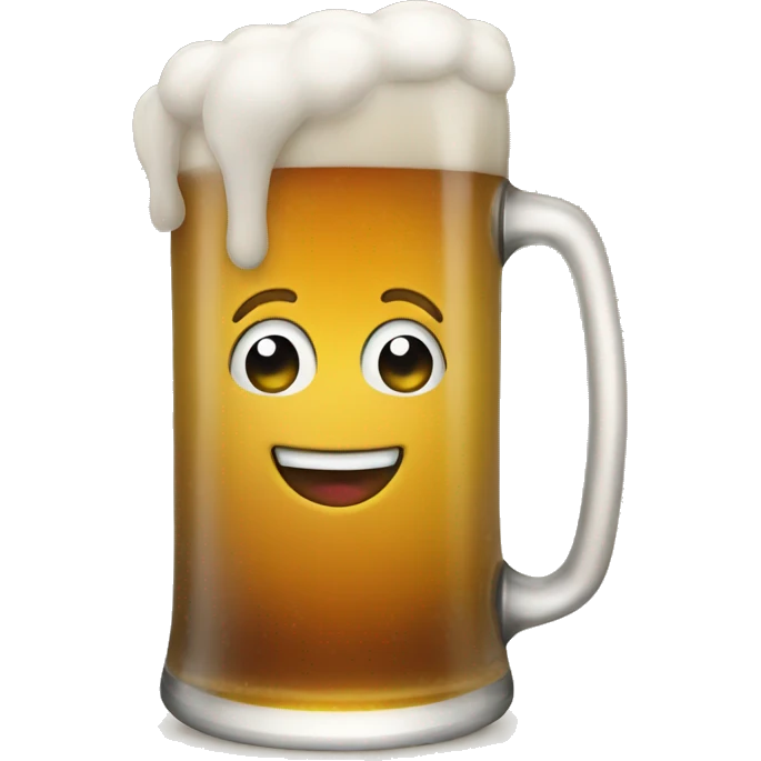 Smiling beer emoji