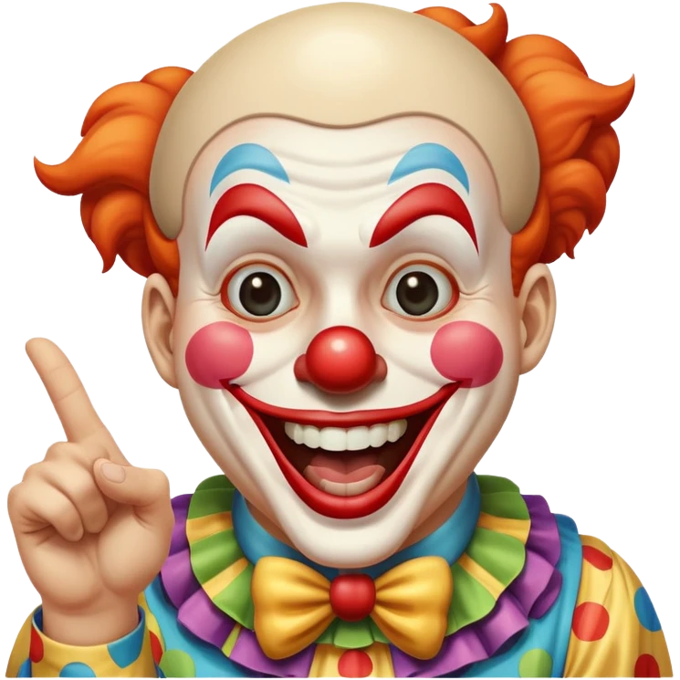 Clown pointing laughing emoji