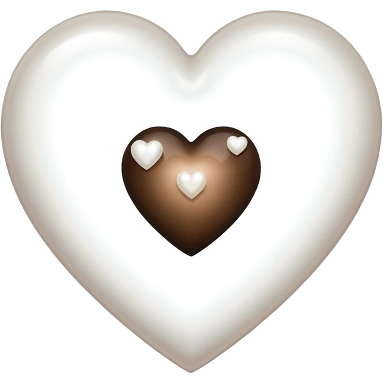 Pearl pale dark brown Transparent Heart emoji