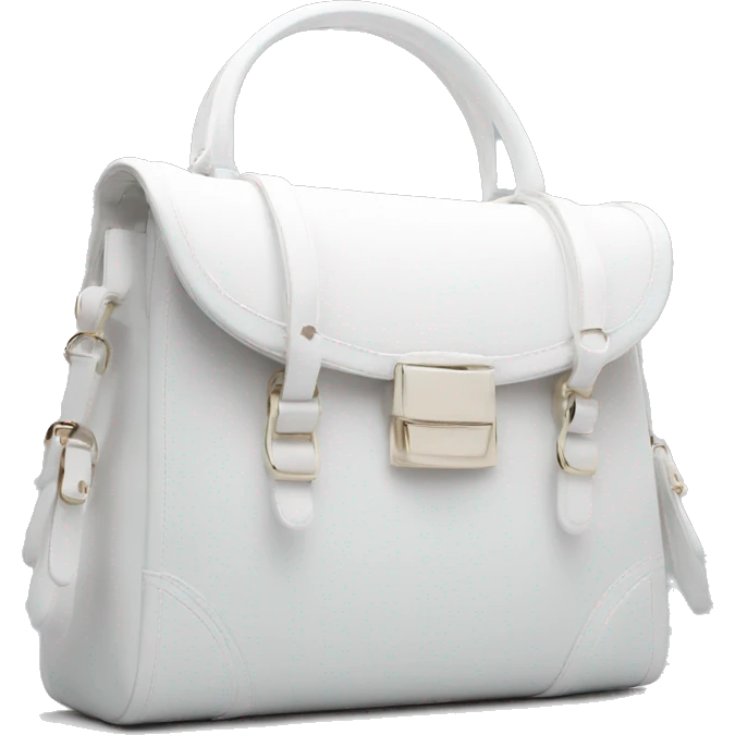 all white luxurious shoulder bag with white strap emoji