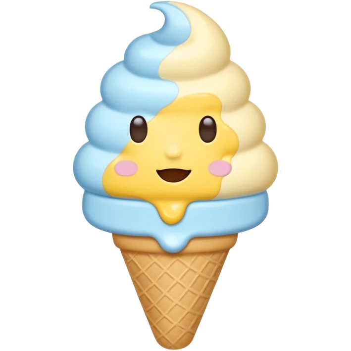 Ice cream emoji, pastel blue & yellow palette
Flat vector, minimal, cute emoji style emoji
