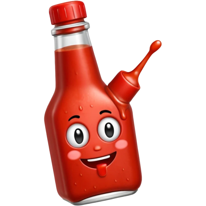 en ketchup som är arg, mer realistisk emoji