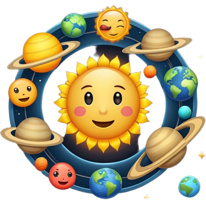 Faça um sistema solar emoji