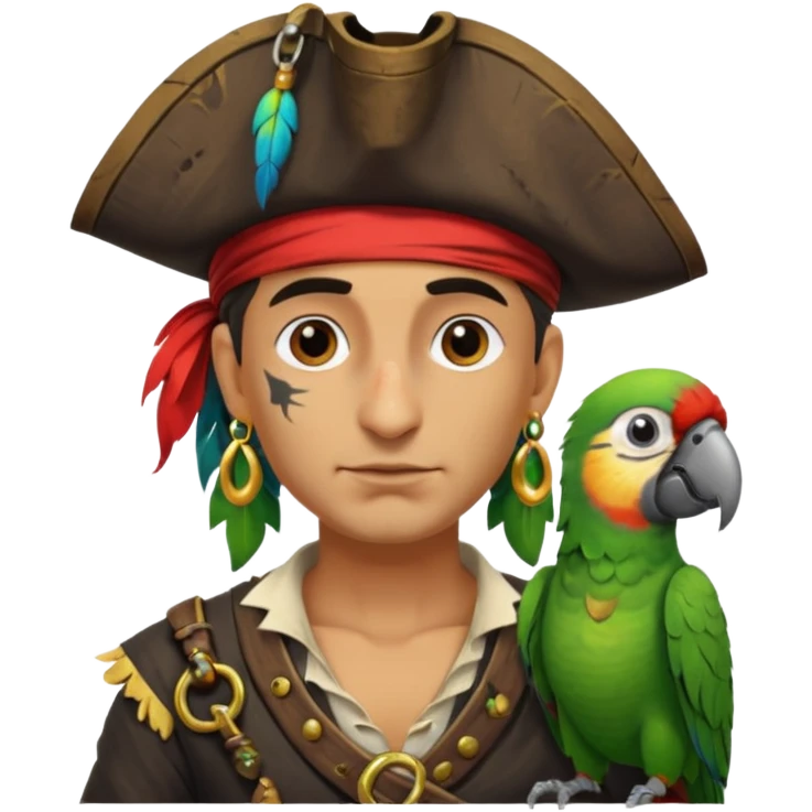 pirate and parrot emoji