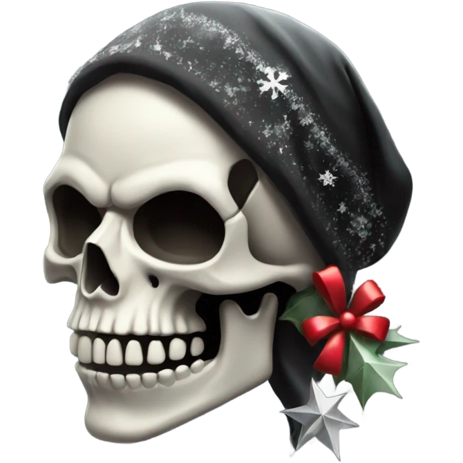 Gothic Christmas skull emoji