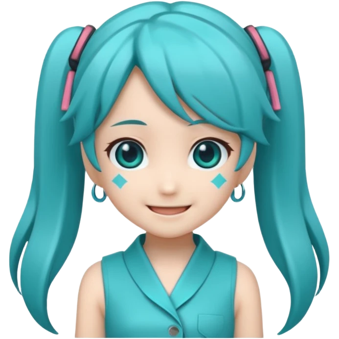 Hatsune Miku as a emoji and is chibi emoji