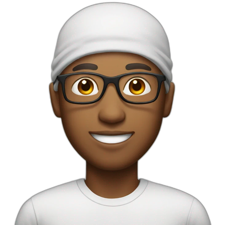 mixed race man with a durag, square glasses and a gap between his teeth emoji