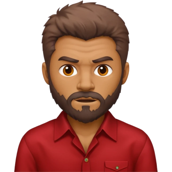 The Wolfman with red dress shirt, brown fur emoji