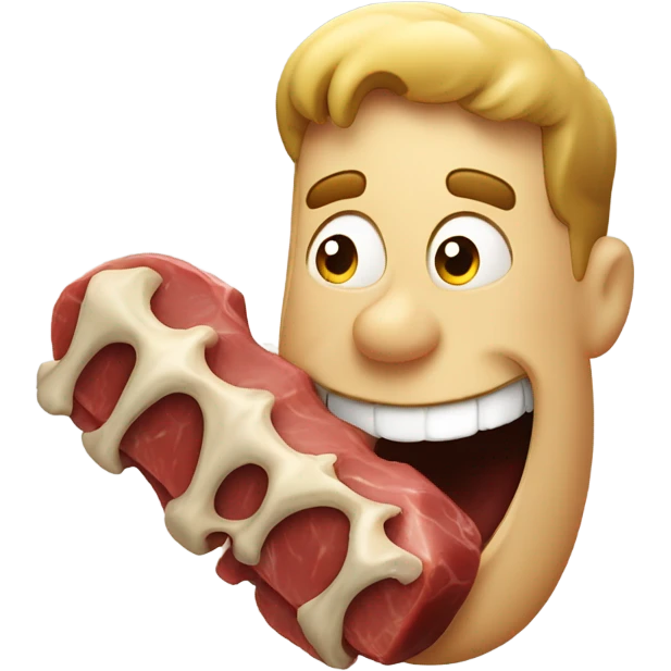 man eating a bone emoji